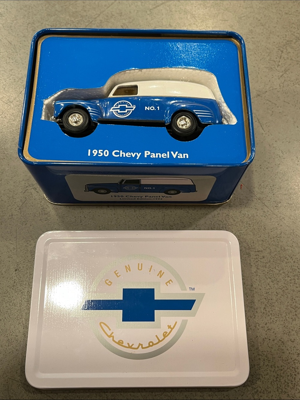 Ertl 1950 Chevy Panel Van Genuine Chevrolet Die Cast Bank w/Tin